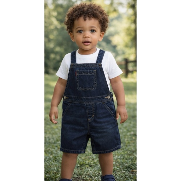 Levi's Other - LEVI’S BABY DENIM OVERALL SHORTS SIZE 24 MONTHS